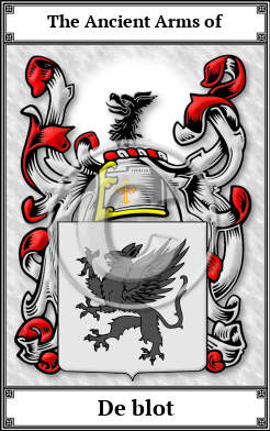 De blot Family Crest Download (JPG)  Book Plated - 150 DPI